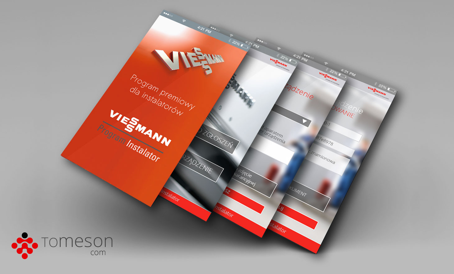 UI, aplikacja mobilna, Viessmann